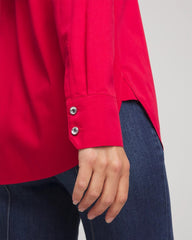 No Iron™ Rhinestone Button Shirt Carmine Red - Chico's