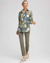 No Iron™ Printed Sateen Shirt Nettle Leaf - Chico's