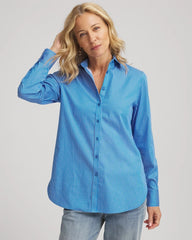 No Iron™ Classic Striped Shirt Empire Blue - Chico's