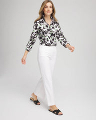 No Iron™ Abstract Floral Shirt Salted Lime - Chico's