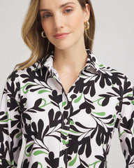 No Iron™ Abstract Floral Shirt Salted Lime - Chico's