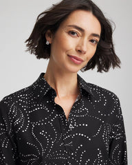 No Iron™ Findot Print Sateen Shirt Black - Chico's