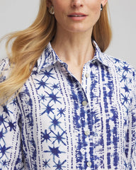 No Iron™ Star Print Linen Shirt Rich Cobalt - Chico's