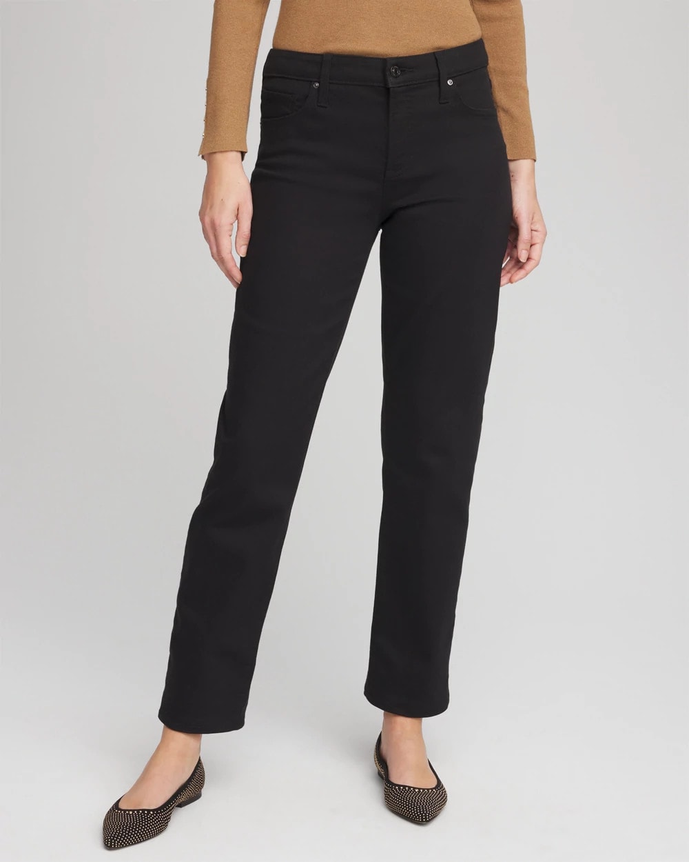 Girlfriend Straight Ankle Jeans Black - Chico's