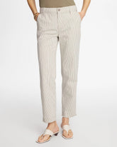 Stripe Girlfriend Straight Ankle Jeans Lichen - Chico's