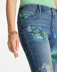 Girlfriend Slim Floral Ankle Jeans Meera Indigo - Chico's