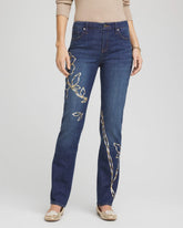Sequins Rose Girlfriend Slim-Leg Jeans Sequoia Indigo - Chico's