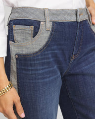 Girlfriend Cropped Colorblock Wide-Leg Jeans Eclipse Indigo - Chico's