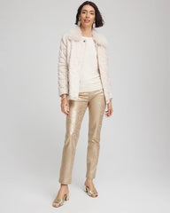 Girlfriend Slim Ankle Foiled Lace Jeans Champagne Fizz - Chico's