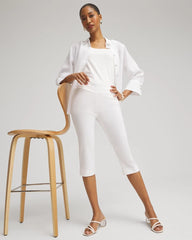 Brigitte™ Pull-On Rivet Slim Capris Alabaster - Chico's