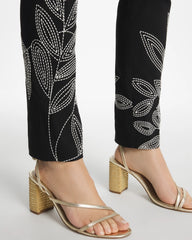 Floral Soutache Brigitte™ Slim Pull-On Ankle Pants Black - Chico's