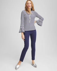 Brigitte™ Pull-On Slim Rivet Ankle Pants Passport Blue - Chico's