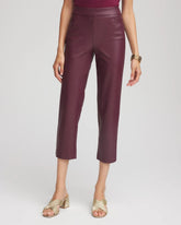Faux Leather Brigitte™ Pull-On Cropped Pants Blackened Burgundy - Chico's