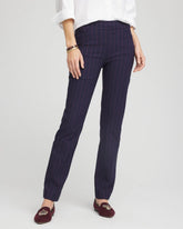 Shadow Stripe Brigitte™ Slim Pull-On Pants Passport Blue - Chico's