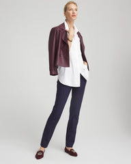 Shadow Stripe Brigitte™ Slim Pull-On Pants Passport Blue - Chico's
