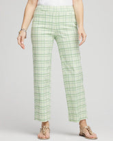 Brigitte™ Wide Leg Plaid Cropped Pants Moroccan Mint - Chico's