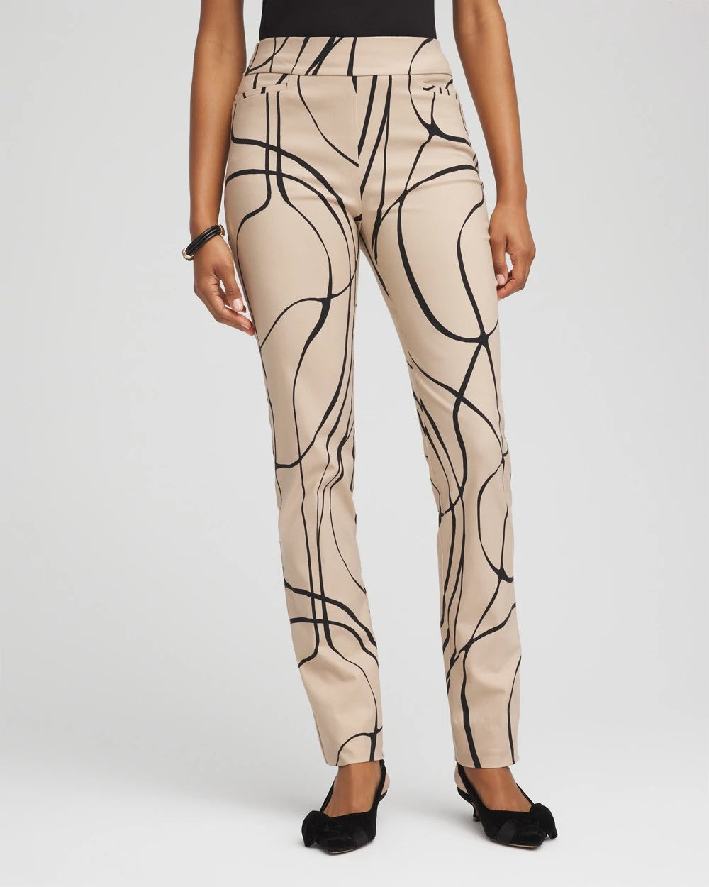 Brigitte™ Golden Leaf Slim Full-Length Pants Champagne Fizz - Chico's