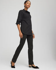 Brigitte™ Slim Full-Length Jacquard Pants Black - Chico's