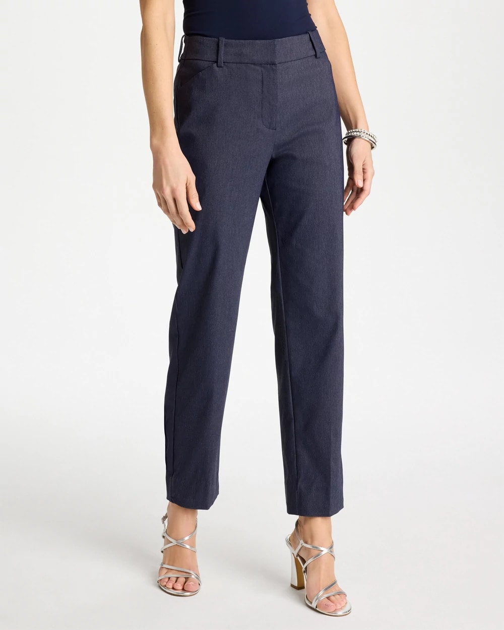 Emme Fly Front Straight Ankle Pants Indigo - Chico's