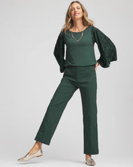 Emme Straight Ankle Pants Darkest Spruce - Chico's