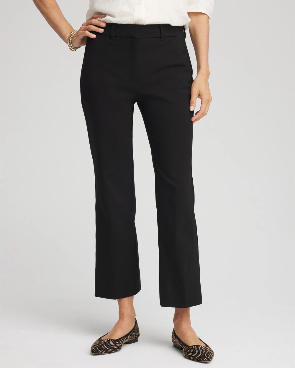 Emme Cropped Flared Pants Black - Chico's