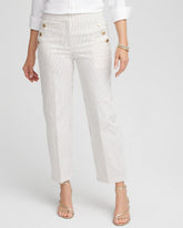 Emme Striped Sailor Straight Crops Ecru - Chico's