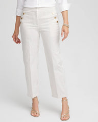 Emme Striped Sailor Straight Crops Ecru - Chico's