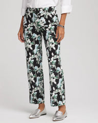 Floral Emme Straight Ankle Pants Black - Chico's
