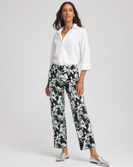 Floral Emme Straight Ankle Pants Black - Chico's