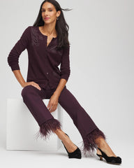 Juliet Feathered Flared Cropped Pants Night Bloom - Chico's