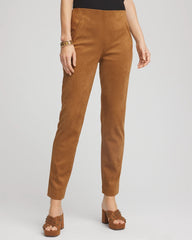 Faux Suede Juliet Slim Ankle Pants Burnt Sienna - Chico's