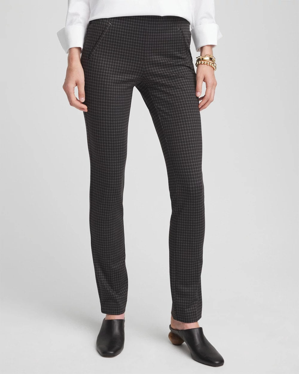 Juliet Tonal Check Pants Black - Chico's