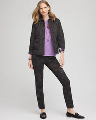 Juliet Floral Ankle Pants Black - Chico's
