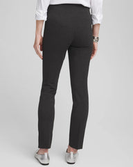 Juliet Trim Detail Ponte Ankle Pants Graphite Heather Gray - Chico's