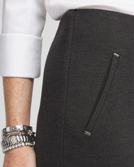 Juliet Trim Detail Ponte Ankle Pants Graphite Heather Gray - Chico's