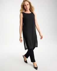 Travelers™ Layered Chiffon Tunic Travelers Black - Chico's