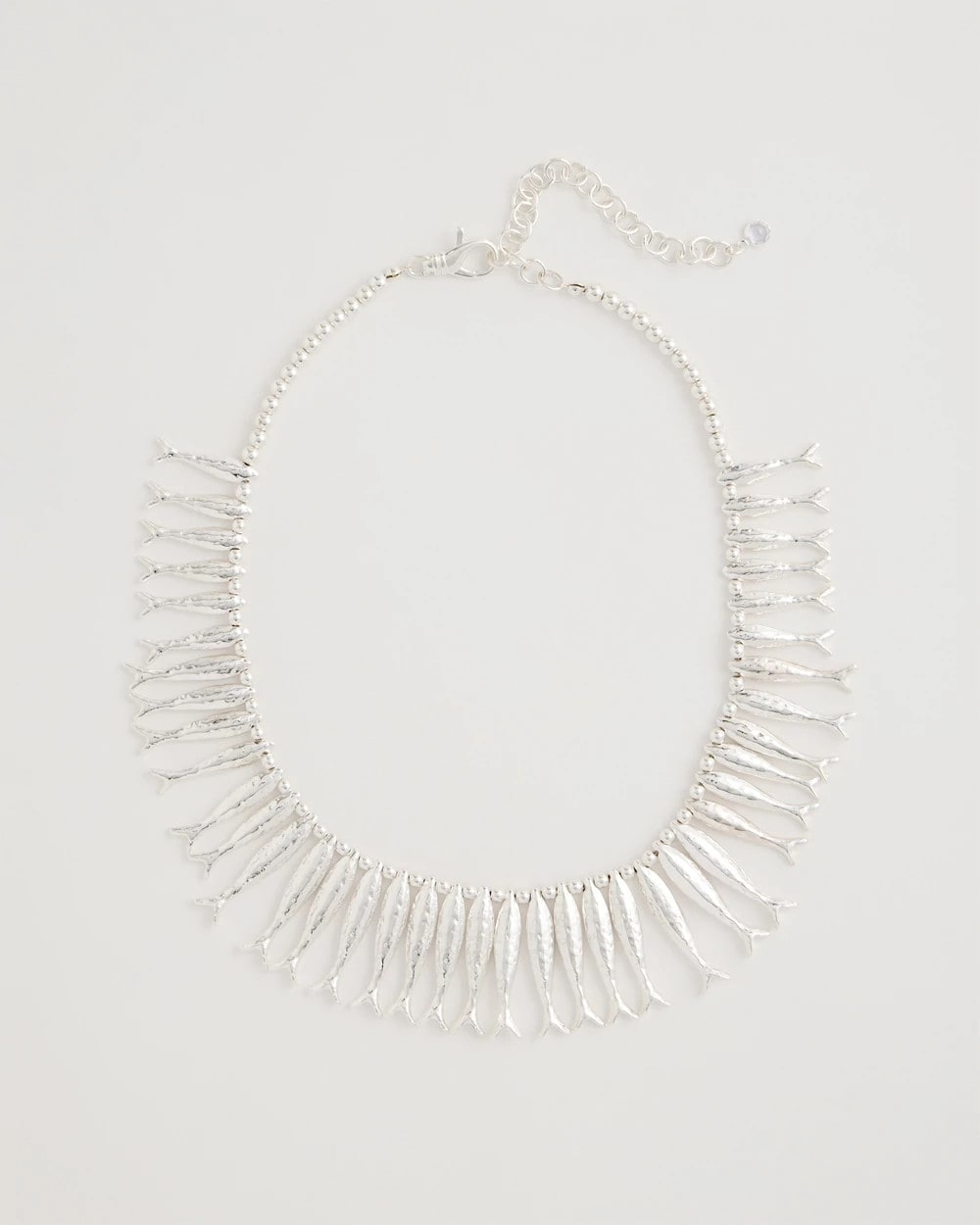 Silvertone Fish Collar Necklace Silver - Chico's