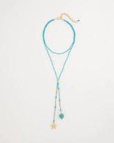 Genuine Turquoise Stone Y-Necklace Teal - Chico's
