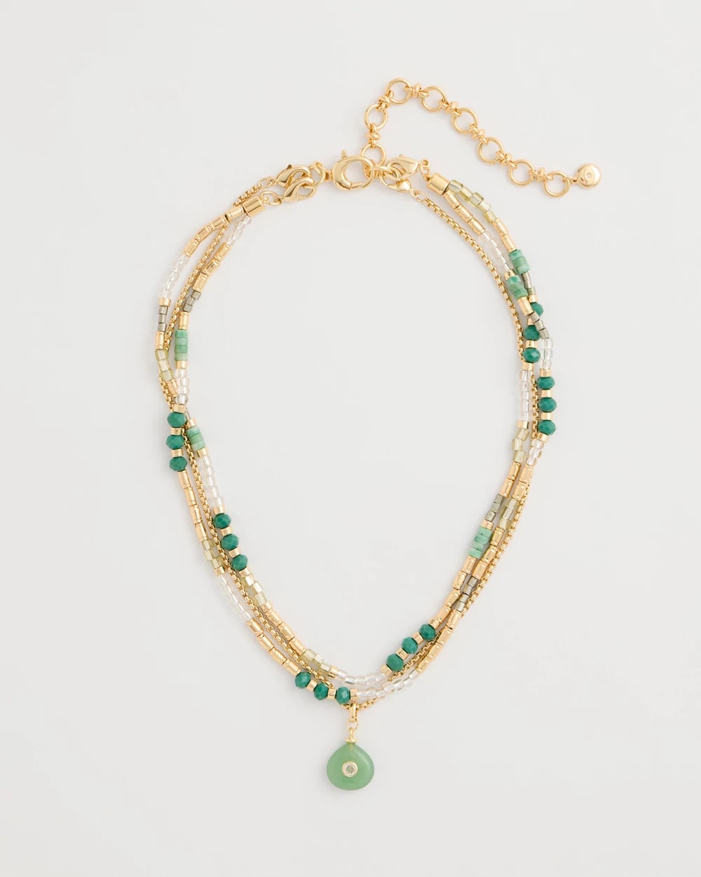 Aventurine Stone Pendant Necklace Green - Chico's