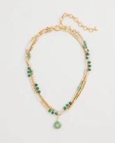 Aventurine Stone Pendant Necklace Green - Chico's