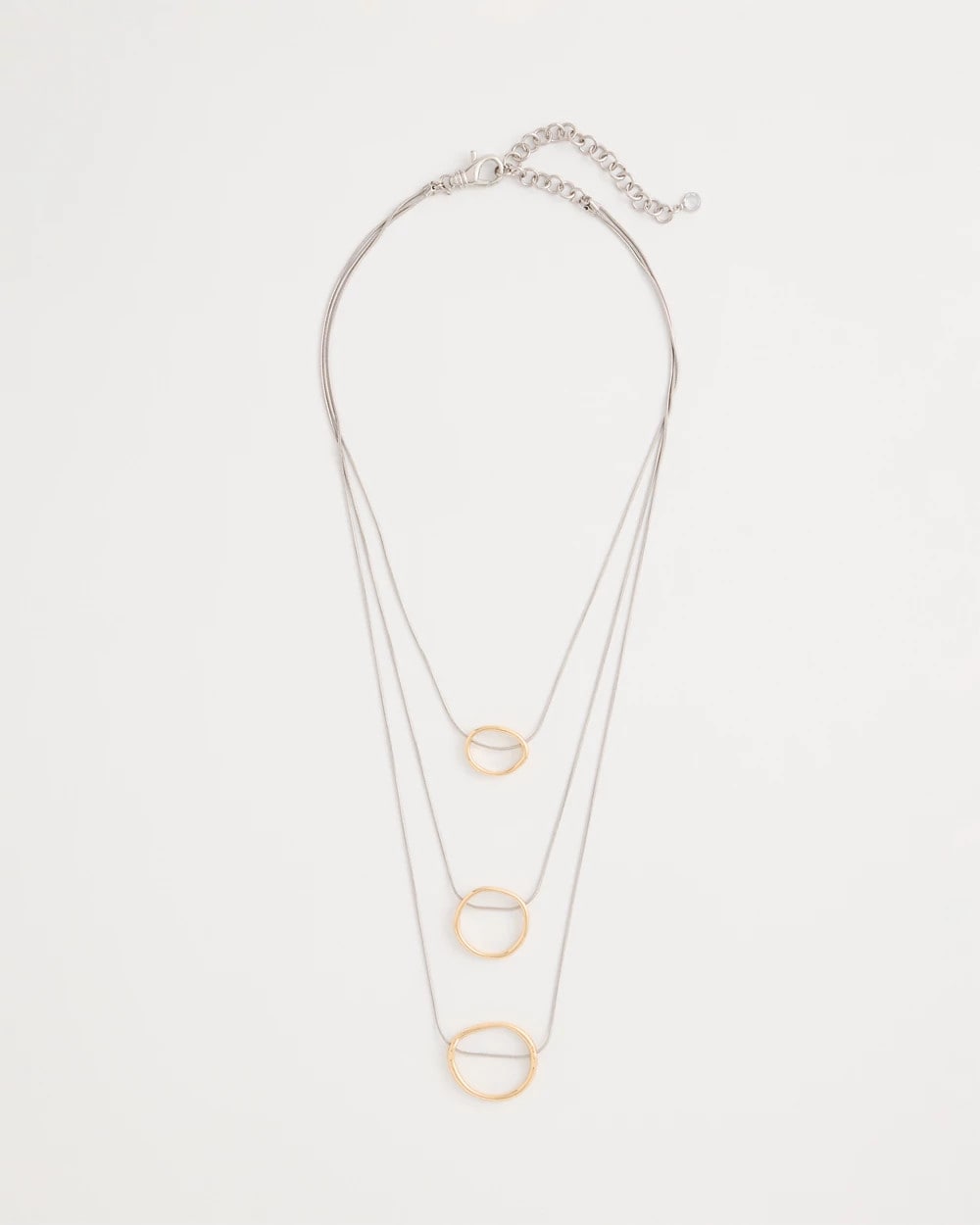 Mixed Metal Triple Circle Pendant Necklace Mixed Metals - Chico's
