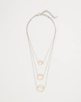 Mixed Metal Triple Circle Pendant Necklace Mixed Metals - Chico's