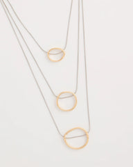 Mixed Metal Triple Circle Pendant Necklace Mixed Metals - Chico's