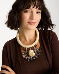 Chico's x Romi Marina Pendant Bib Necklace Neutral - Chico's
