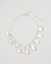Shiny Silvertone Bib Necklace Silver - Chico's