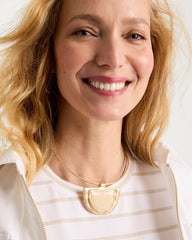 White Enamel Collar Necklace Gold - Chico's