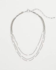 Pearlescent Bead Ball Short Necklace Silver - Chico's