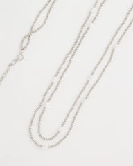 Pearlescent Bead Ball Long Necklace Silver - Chico's