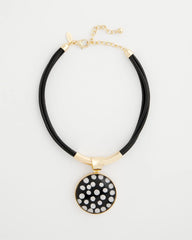 Polka Dot Pendant Necklace Black/White - Chico's