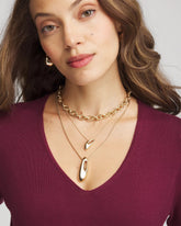 Convertible Three-Strand Pendant Necklace Gold - Chico's